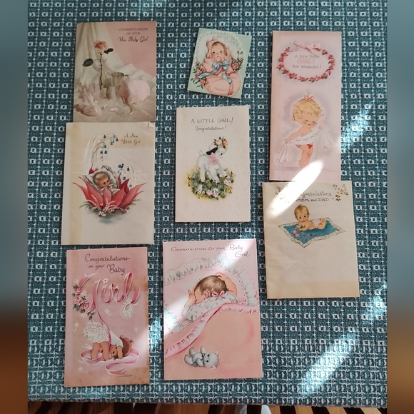 Vintage Used Baby Valentine Christmas Birthday Cards.  Approximately 97 cards - Picture 9 of 16